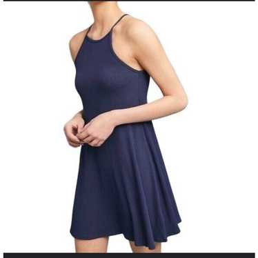 Anthropologie Ribbed High Neck Halter Mini Dress S