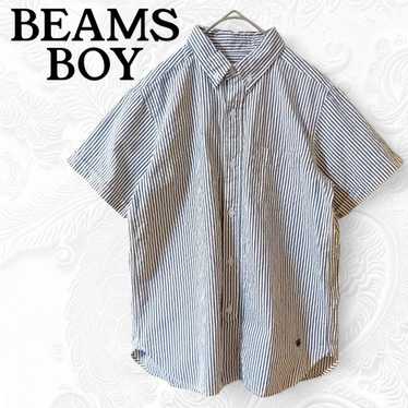 Beams Boy Sheer Soccer Button-Down Shirt Short Sle