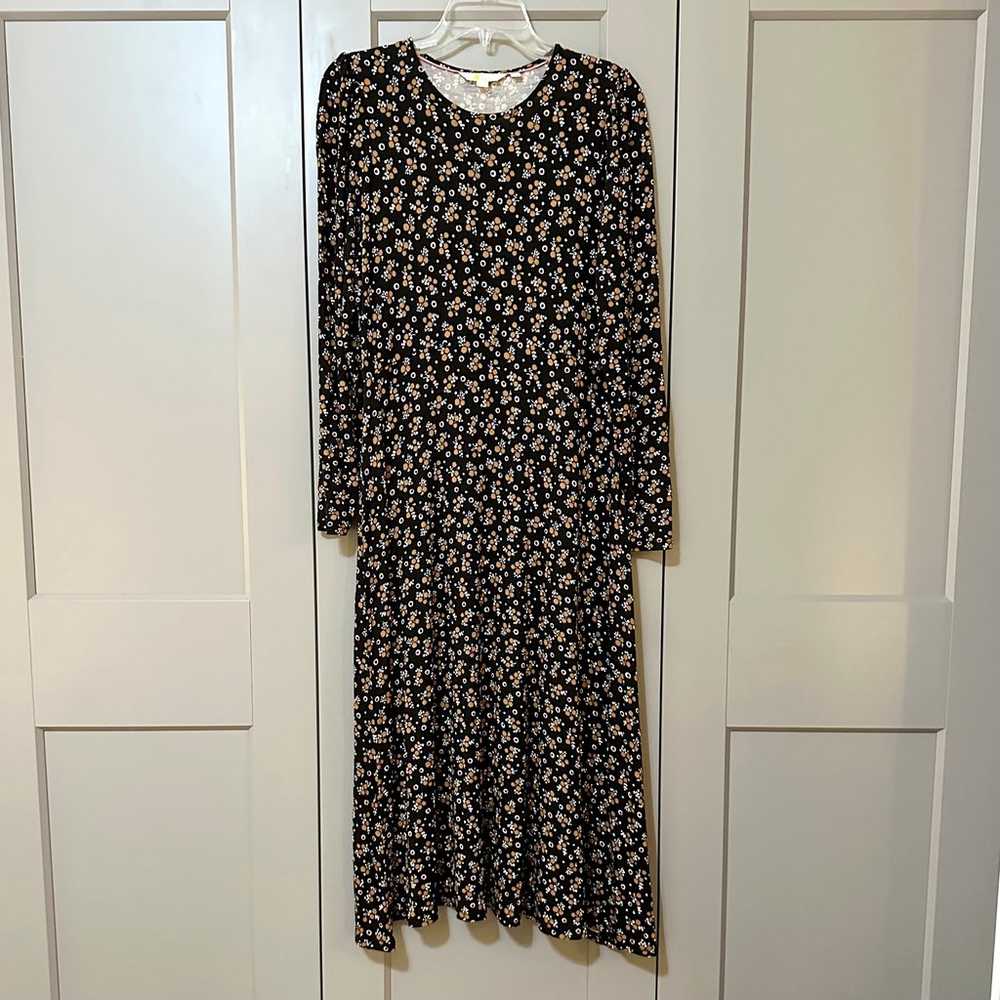 Boden Jersey Ditsy Floral Print Long Sleeves Midi… - image 1