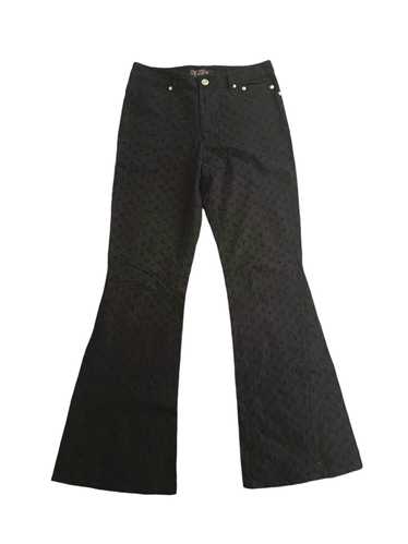 John Galliano 1990s Bootcut Black Embroidered Pan… - image 1