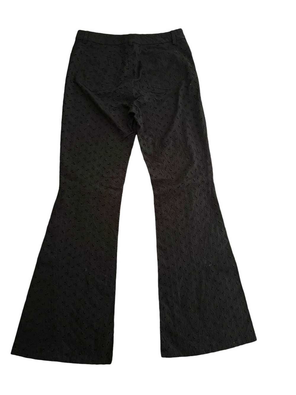 John Galliano 1990s Bootcut Black Embroidered Pan… - image 2