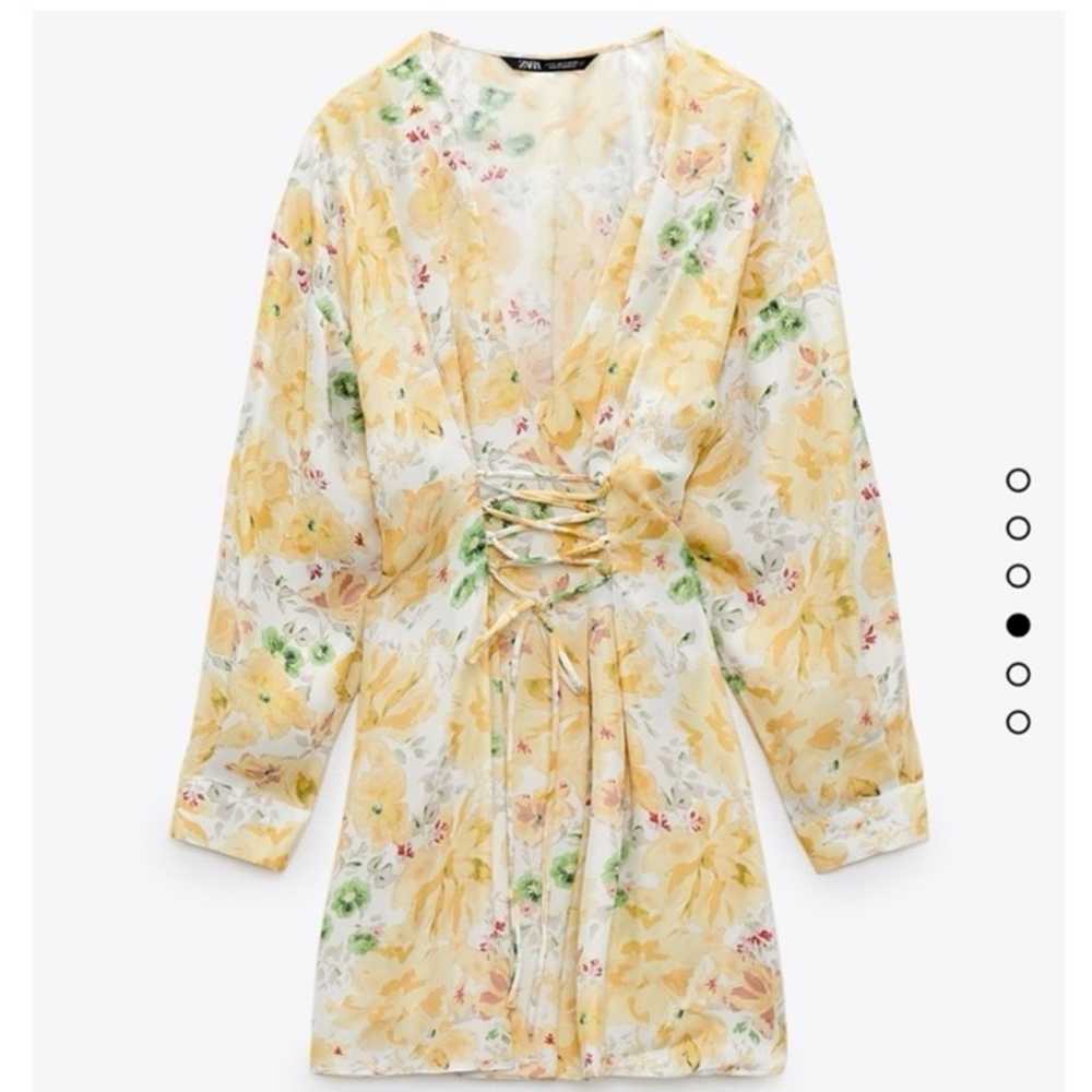 ZARA FLORAL PRINT CORSET MINI DRESS - image 1