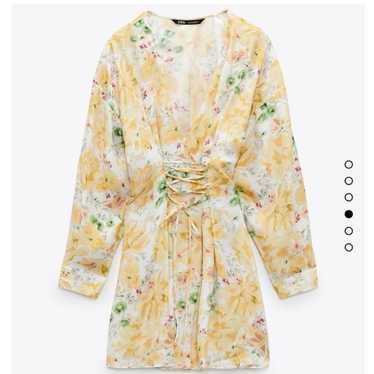 ZARA FLORAL PRINT CORSET MINI DRESS