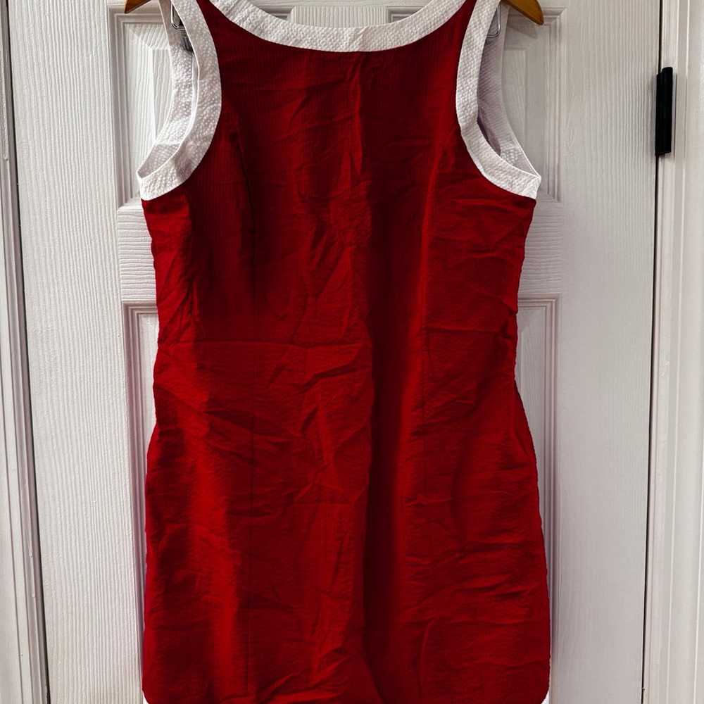 Lauren James red and white seersucker dress sz la… - image 1