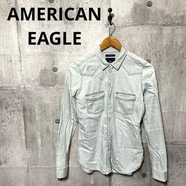 AMERICAN EAGLE Women's Damaged Denim Shirt XS - image 1