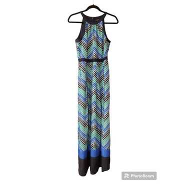 Ann Taylor Mint Green Black White Chevron Maxi Dre