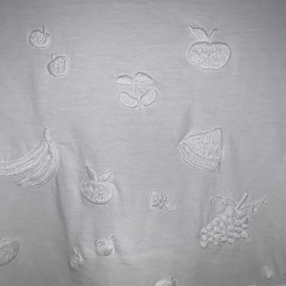 Vintage Swan Magic Solid White Embroidered Fruit … - image 4