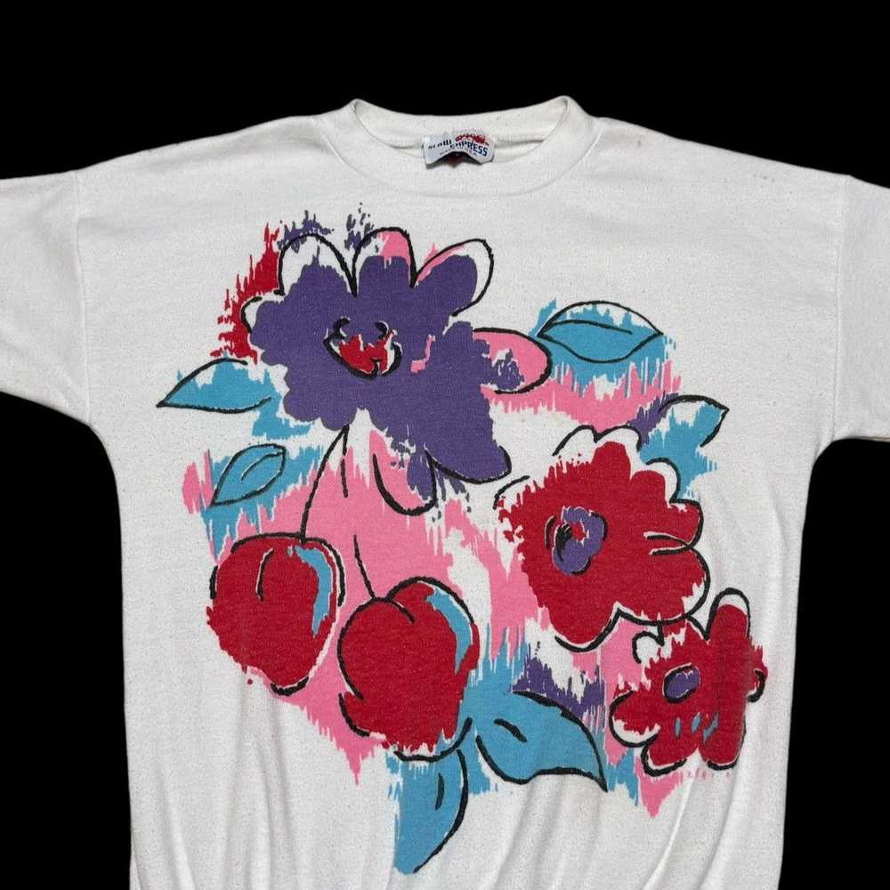 Vintage Vintage 90s Slow Express Flowers Art Swea… - image 2