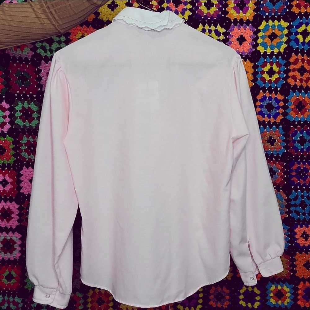 Vintage 1980's ruffle cottagecore button up - Lad… - image 5