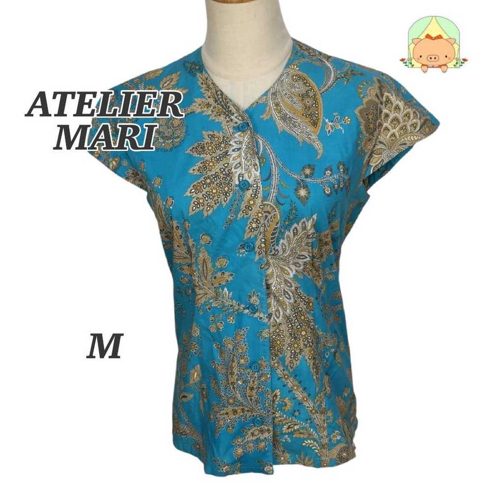 Atelier Mari V-neck Paisley Pattern Ethnic French… - image 1