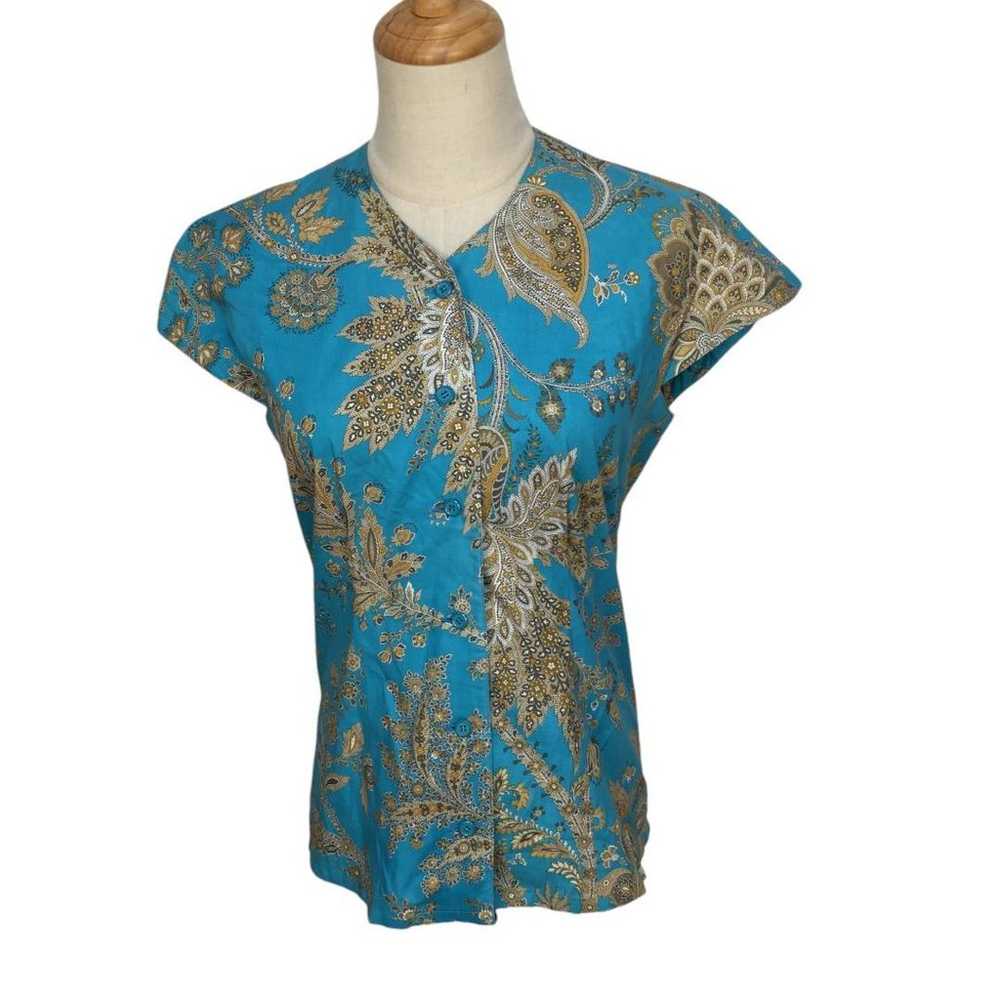 Atelier Mari V-neck Paisley Pattern Ethnic French… - image 2