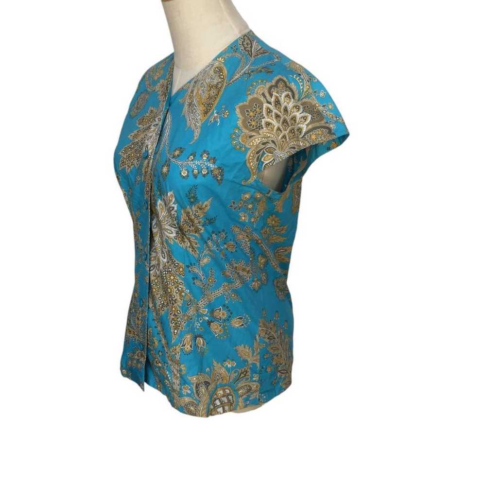 Atelier Mari V-neck Paisley Pattern Ethnic French… - image 4