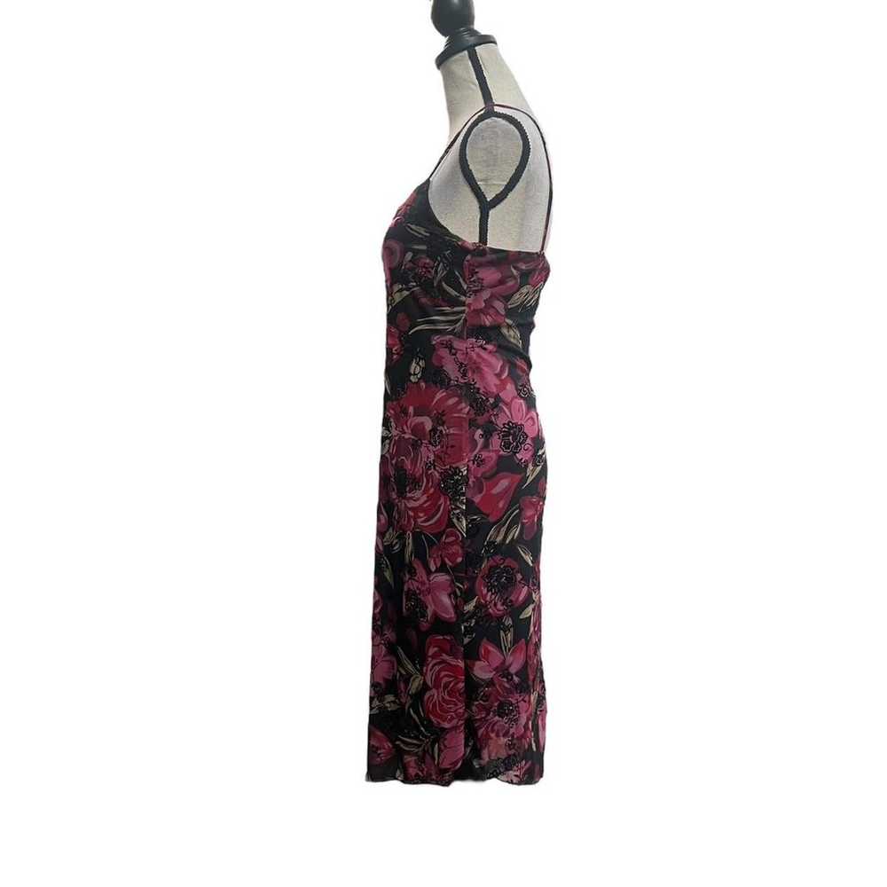 VTG Y2K My Michelle Black & Pink Glittery Floral … - image 4