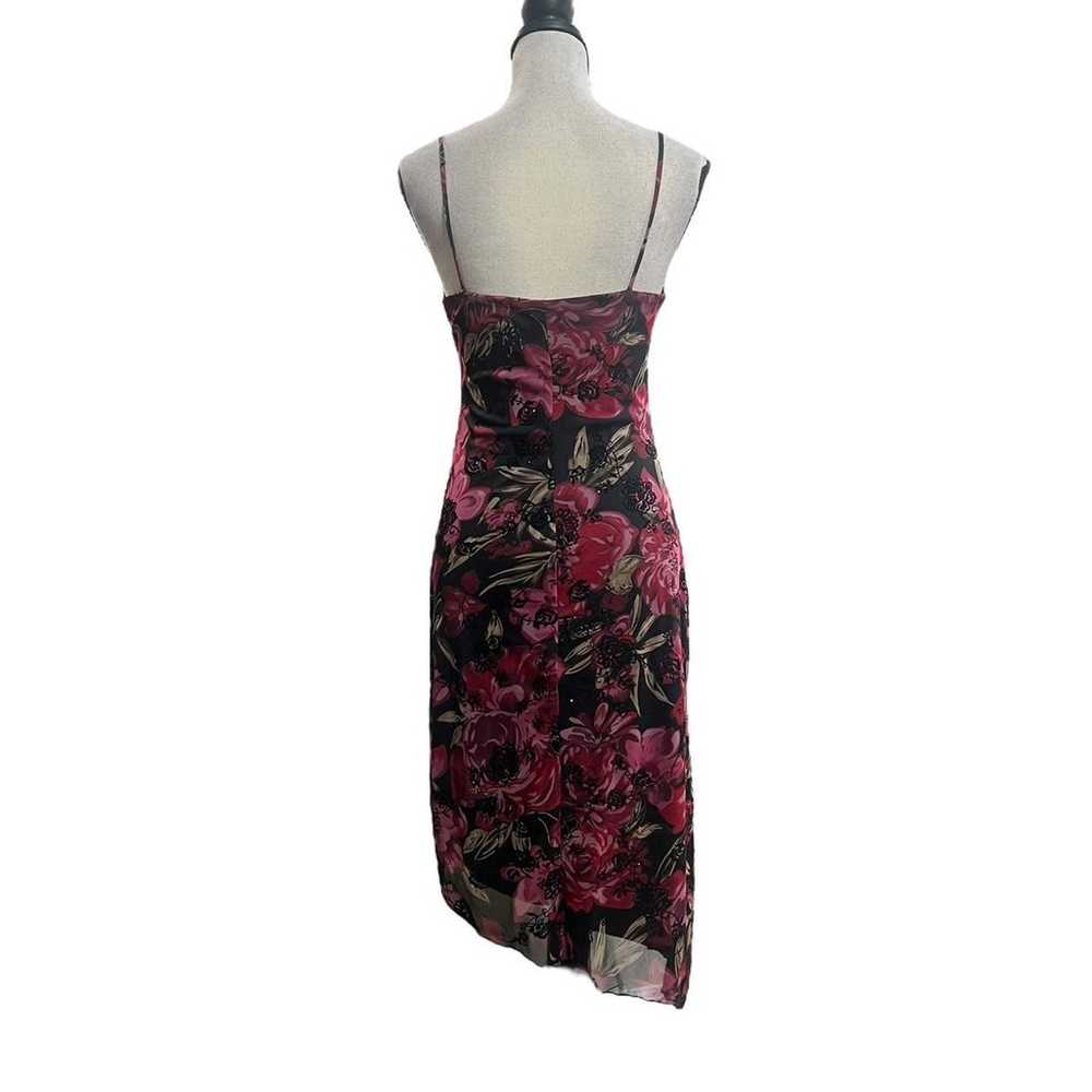 VTG Y2K My Michelle Black & Pink Glittery Floral … - image 5