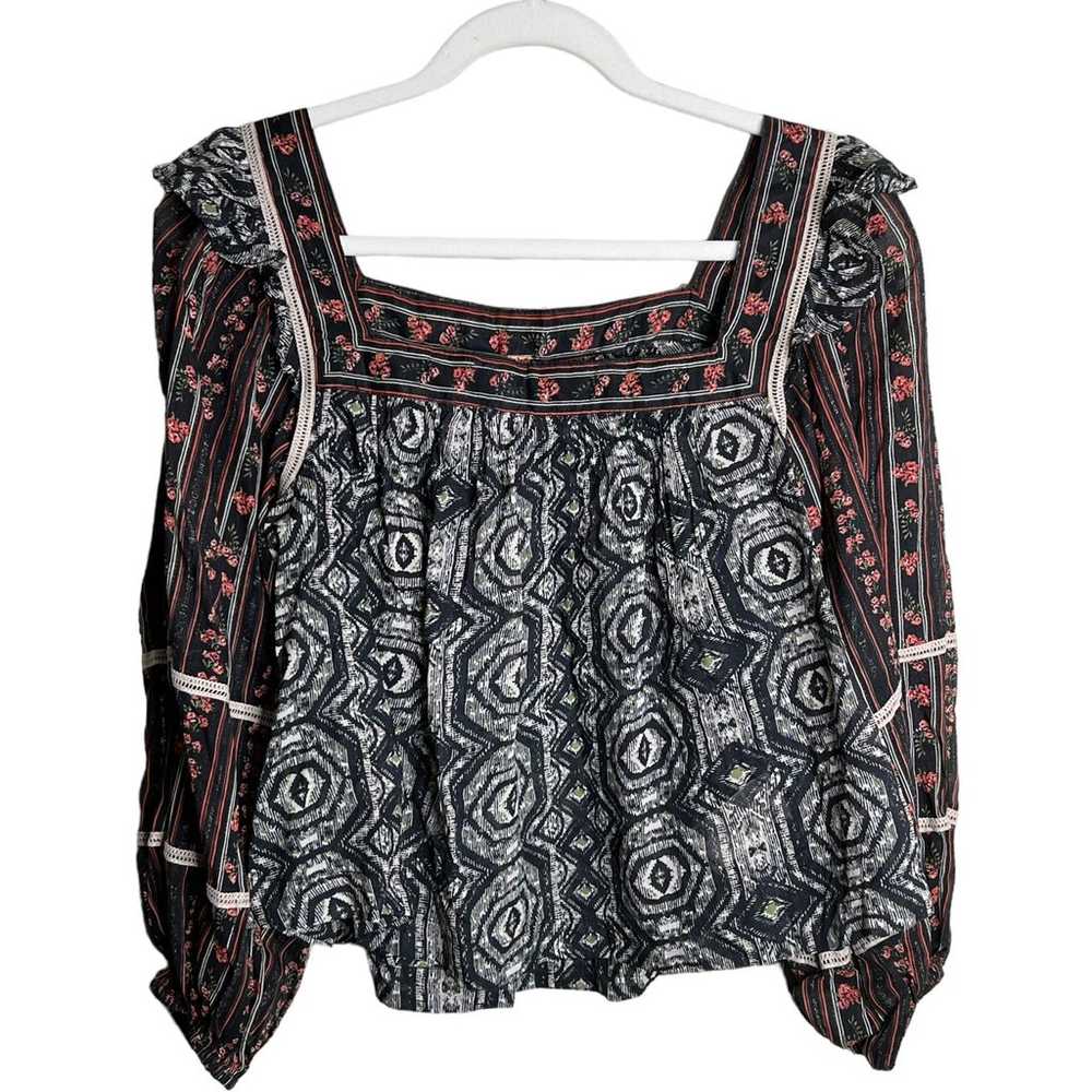 Free People Mostly Meadow Cotton Blouse Top Boho … - image 2