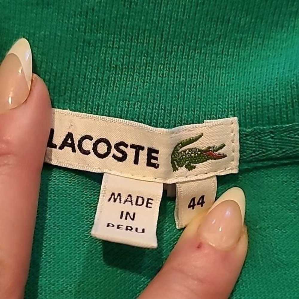 Lacoste vintage green long short sleeve womens po… - image 4