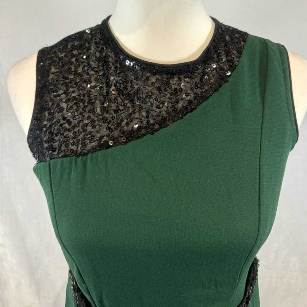 Green and black sequin detail chiffon jumpsuit wi… - image 9