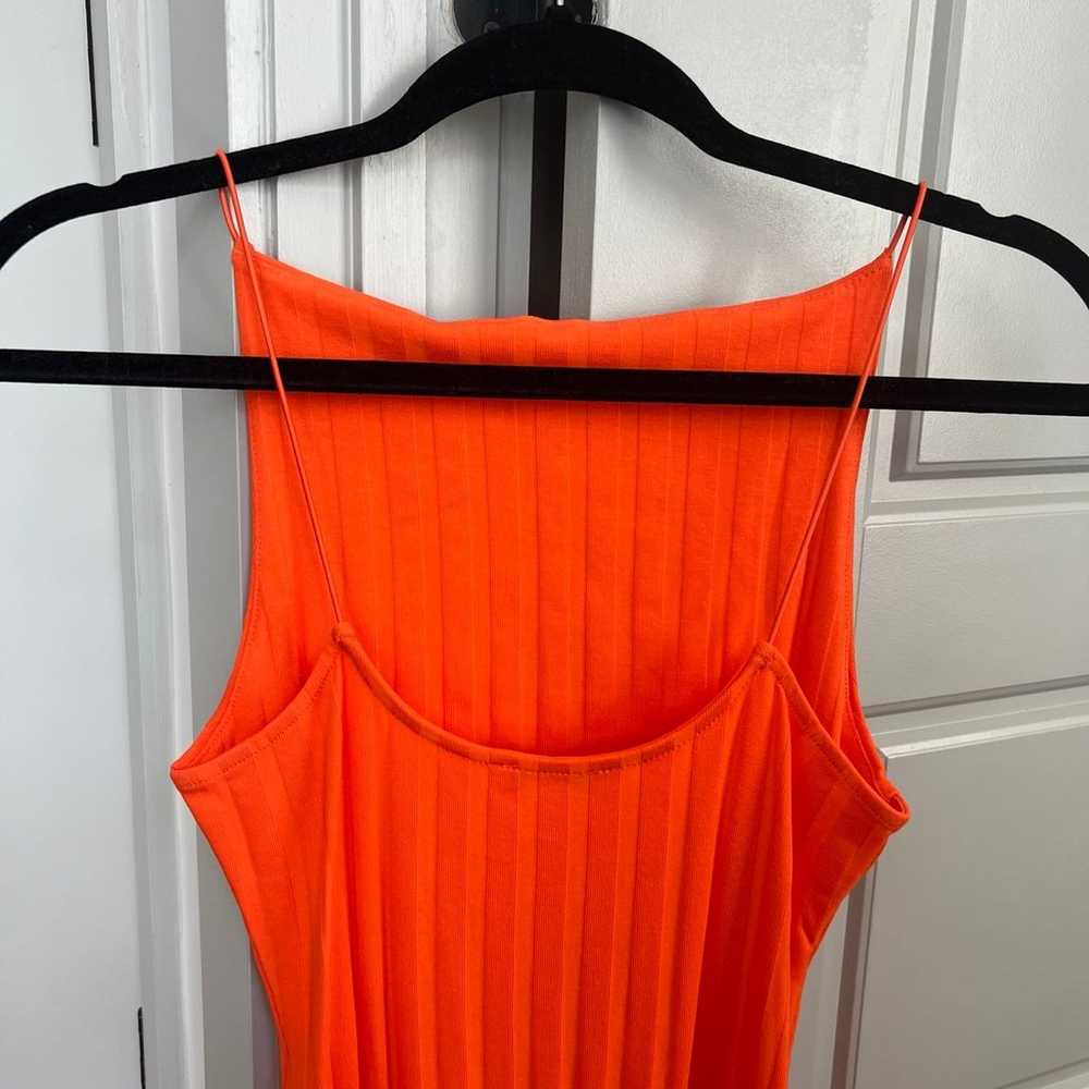 Zara Ribbed Midi Dress in Orange, Small - image 6