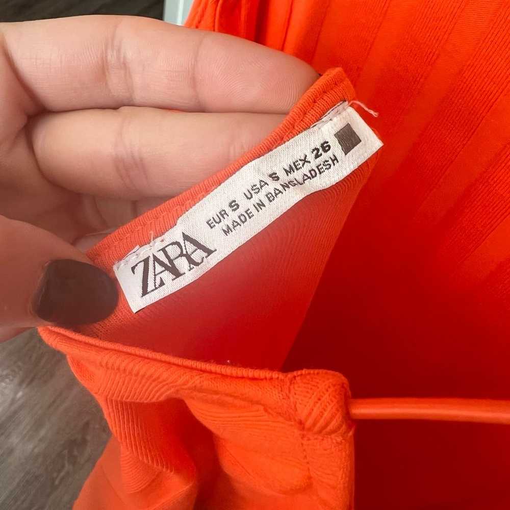 Zara Ribbed Midi Dress in Orange, Small - image 7