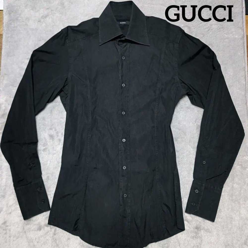 GUCCI Long Sleeve Shirt Dress Shirt Black - image 1