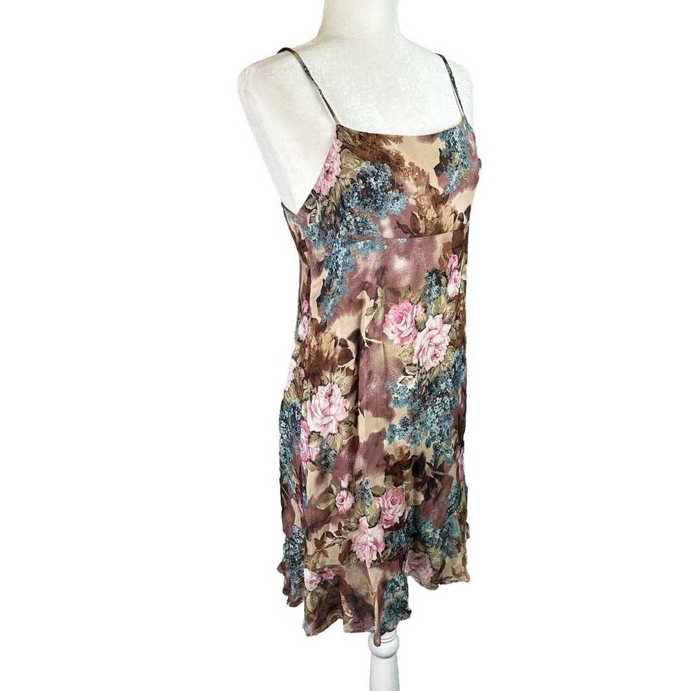 Vintage Floral Mini Short Dress Womens Small Pink… - image 2