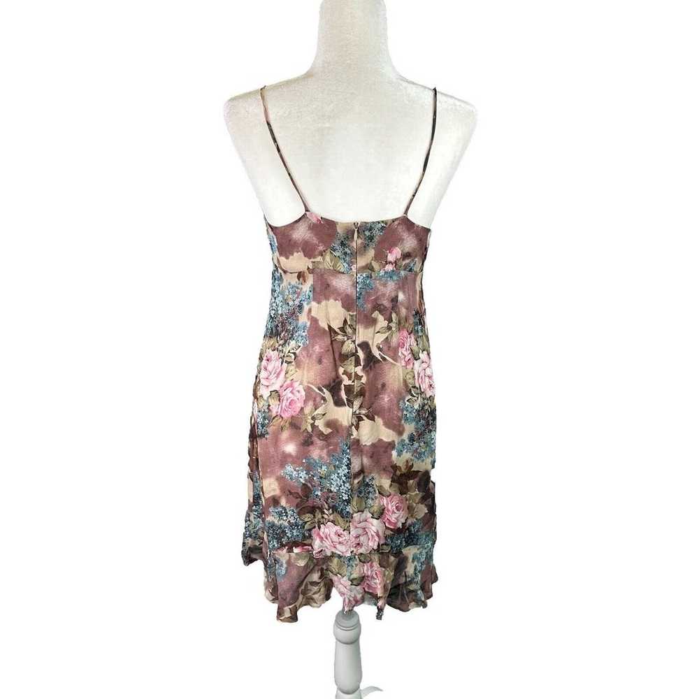 Vintage Floral Mini Short Dress Womens Small Pink… - image 3