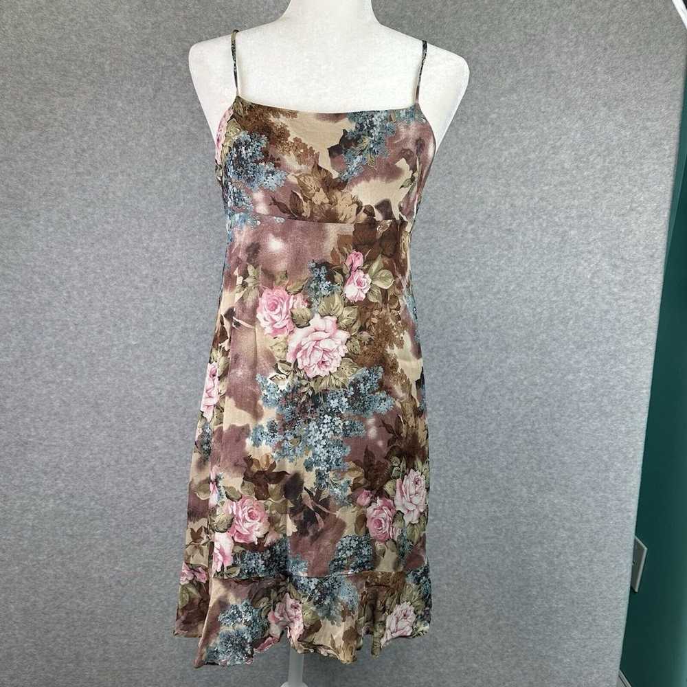 Vintage Floral Mini Short Dress Womens Small Pink… - image 4