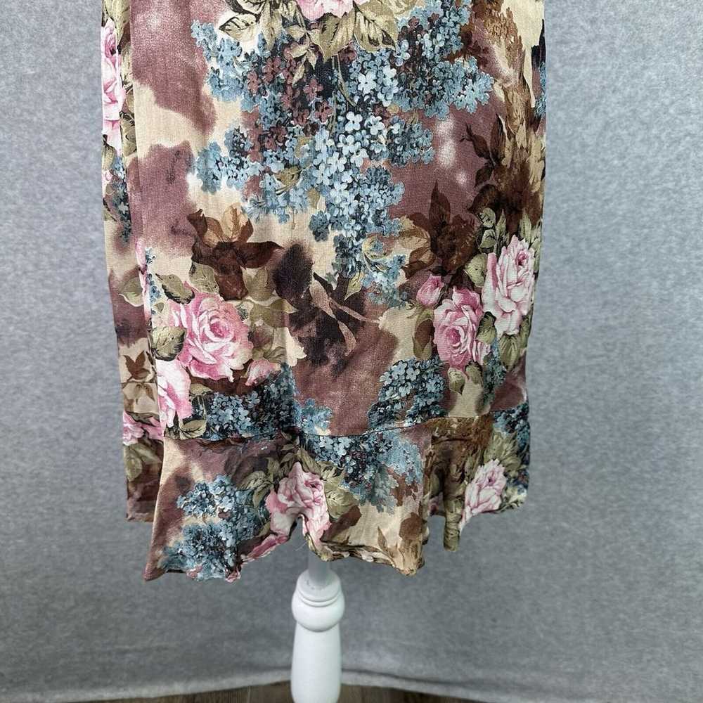 Vintage Floral Mini Short Dress Womens Small Pink… - image 5