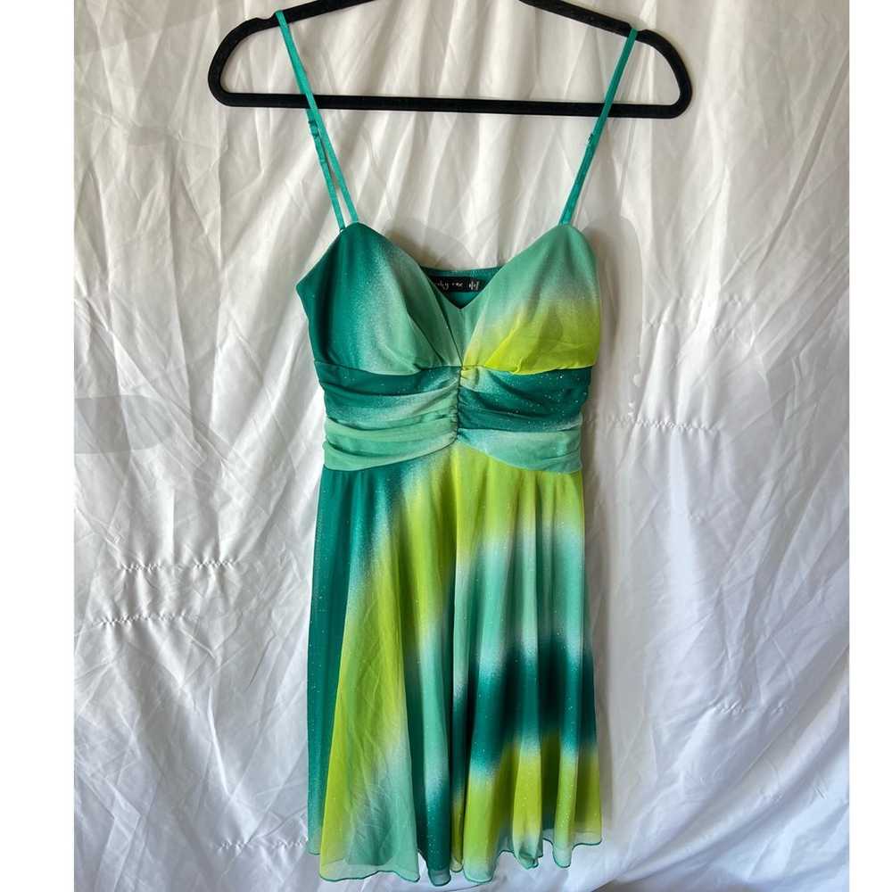 Vintage Y2K Ruby Rox Green Glitter Fairy Dress - image 1