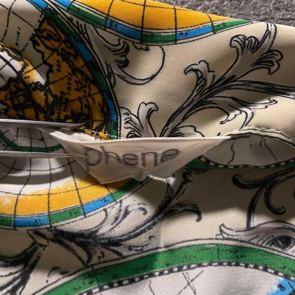 【Vintage】Map Pattern All-Over Print Shirt Long Sl… - image 7