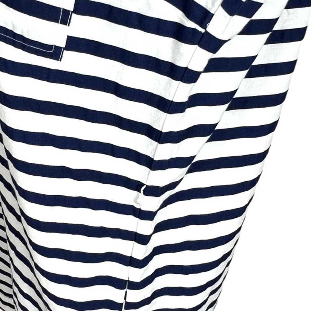 Mango Nautical Blue and White Cap Sleeve Striped … - image 5