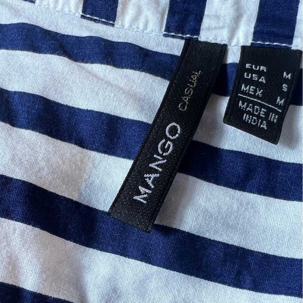 Mango Nautical Blue and White Cap Sleeve Striped … - image 7