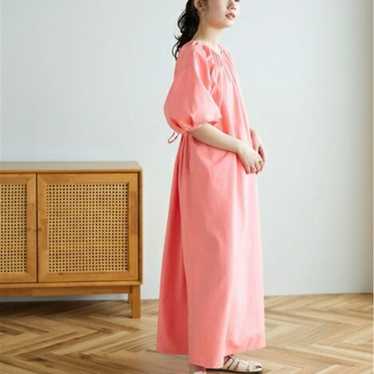 Pink Back-Open Long Dress S