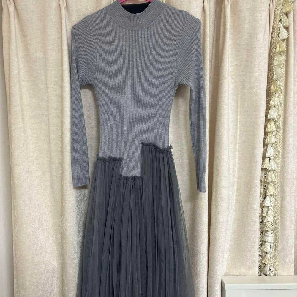 Gray knit long dress - image 1