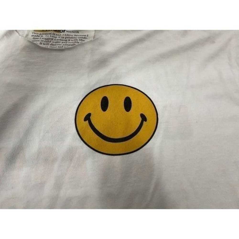 Aviator Nation Smiley Face Crop Top White Shirt W… - image 3