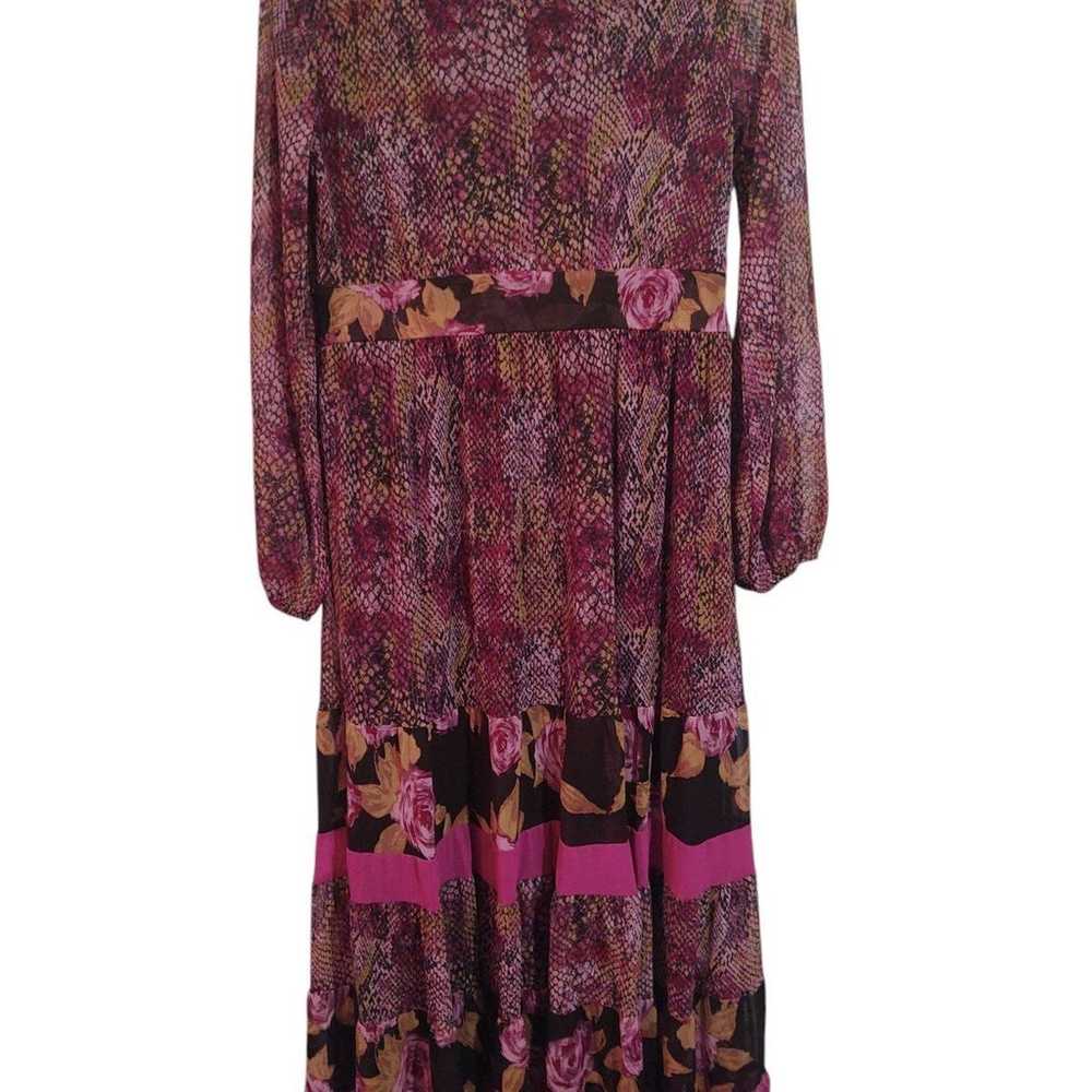 IMAN Pink Floral Safari Midi Dress - image 6