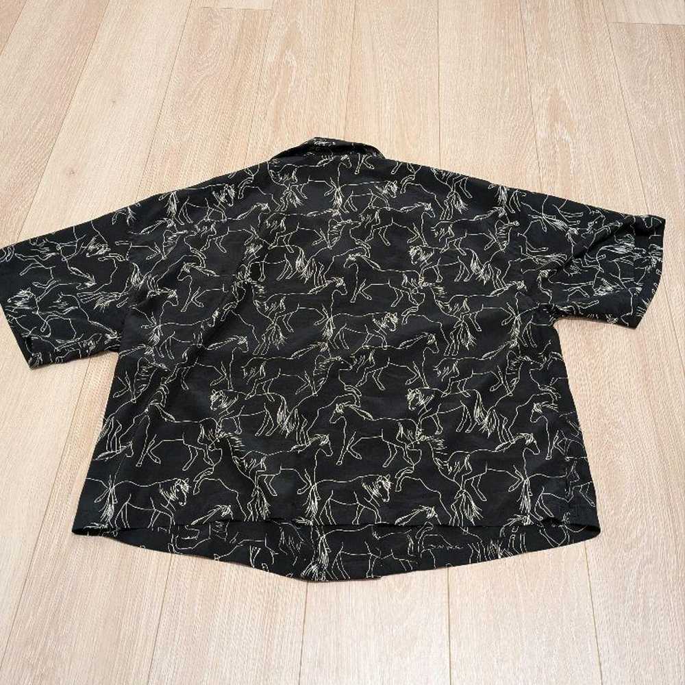 HARDY NOIR Horse Print Open Collar Shirt - image 3