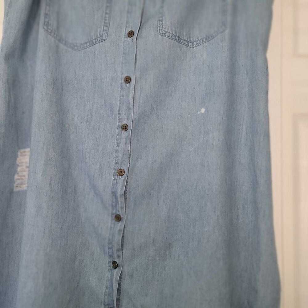 J for Justify Midi Denim Shirt  Distressed Jean D… - image 7