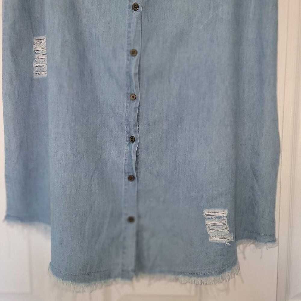 J for Justify Midi Denim Shirt  Distressed Jean D… - image 8