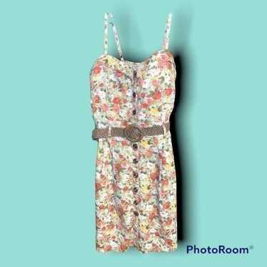 NWOT Adorable Floral Smocked Back Belted Dress