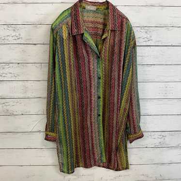 【Vintage】✨Shirt【F】Open Collar, Made in Japan, All… - image 1