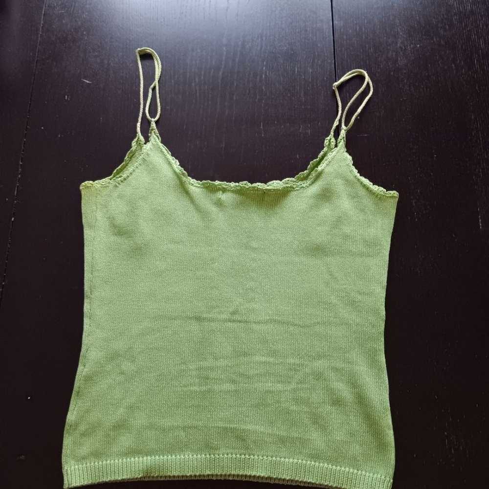 Vintage Betsey Johnson Green Knit Camisole Top  P… - image 3