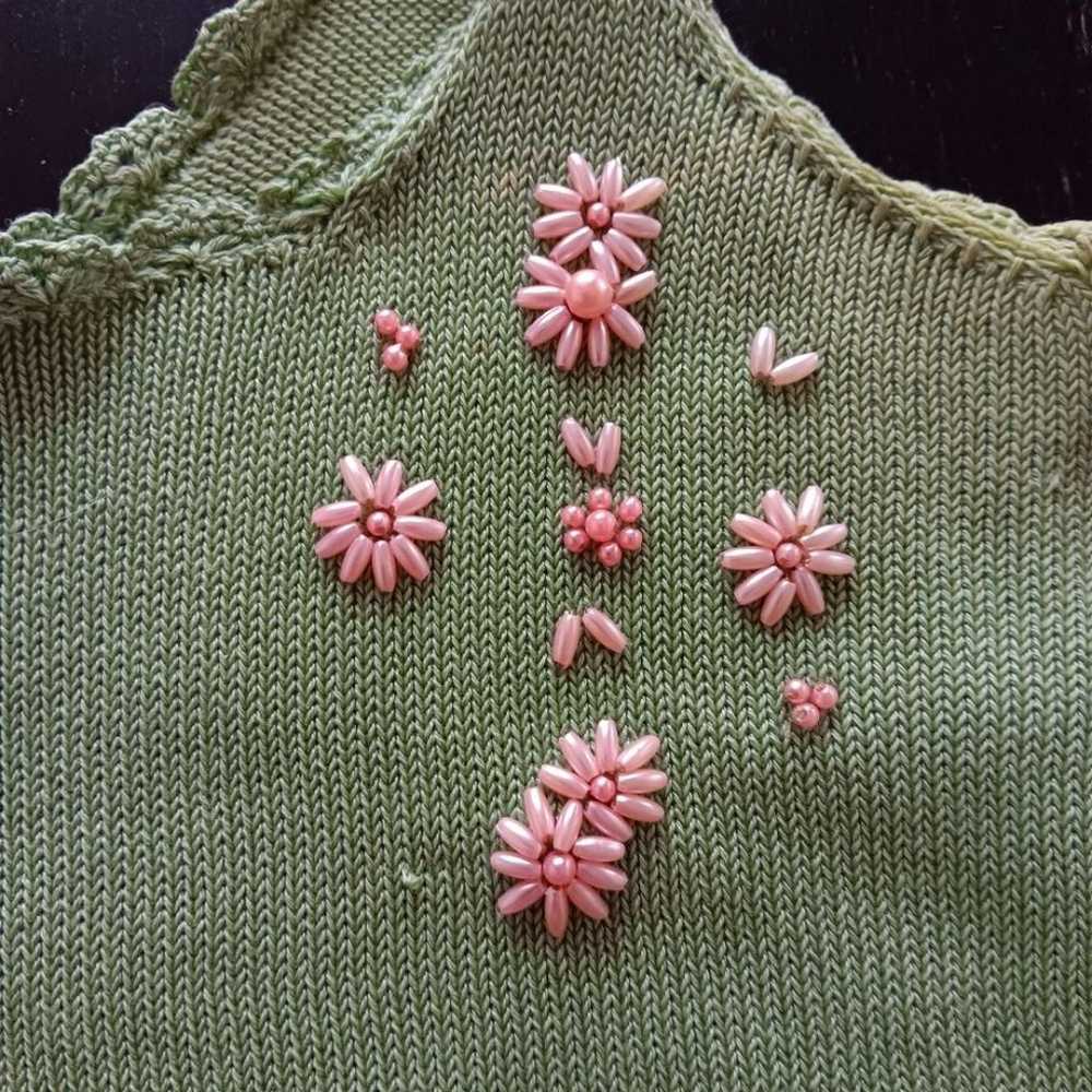 Vintage Betsey Johnson Green Knit Camisole Top  P… - image 4