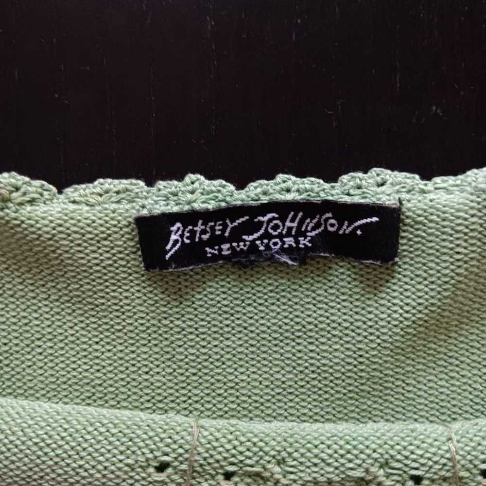 Vintage Betsey Johnson Green Knit Camisole Top  P… - image 5