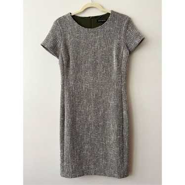 Grey Tweed Midi Dress