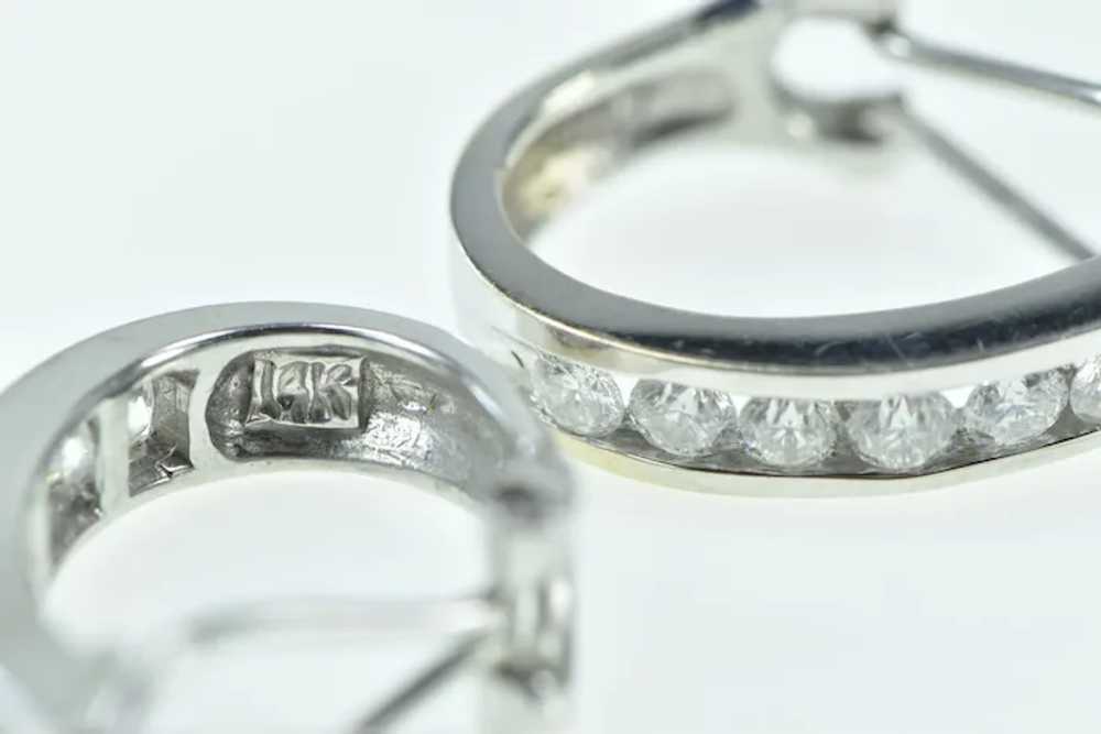 14K 0.75 Ctw Diamond French Clip Hoop Earrings Wh… - image 3