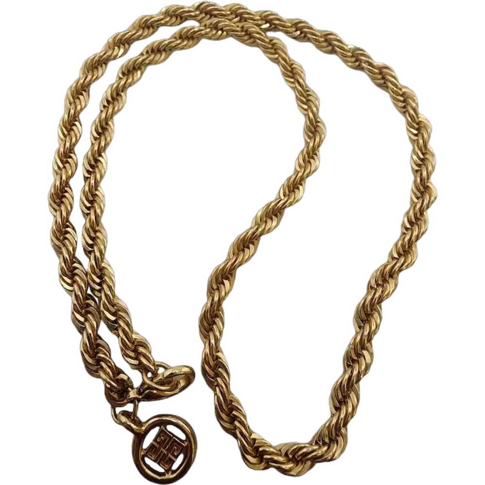 Vintage Signed Givenchy Rope Chain Necklace With … - image 1