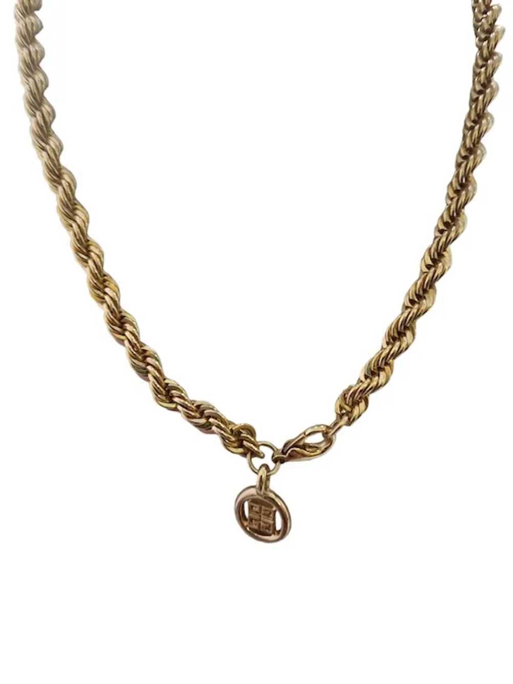 Vintage Signed Givenchy Rope Chain Necklace With … - image 2