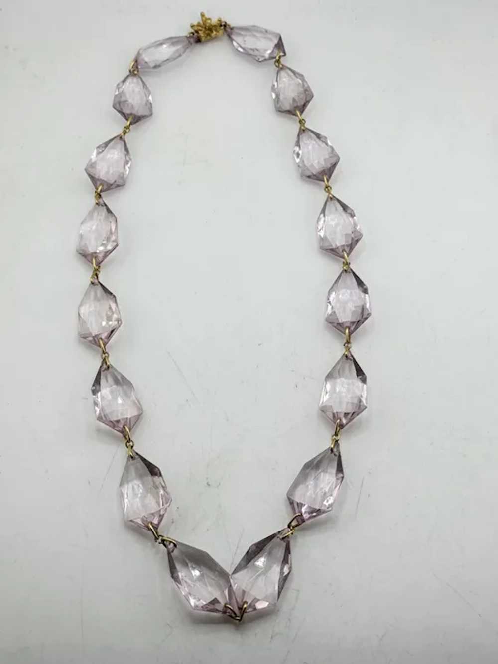 Vintage purple crystal beaded necklace - image 4