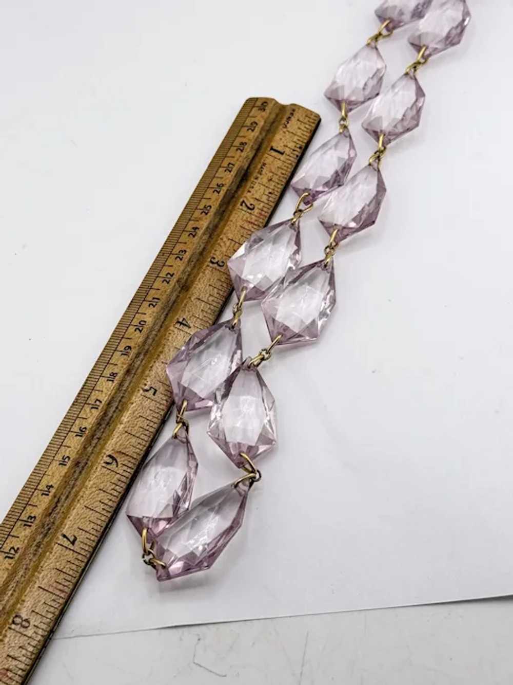 Vintage purple crystal beaded necklace - image 5